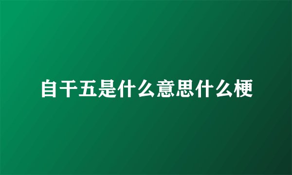 自干五是什么意思什么梗