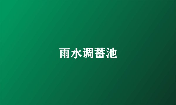 雨水调蓄池