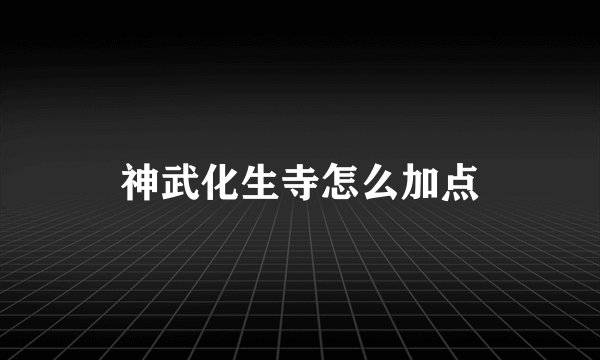 神武化生寺怎么加点