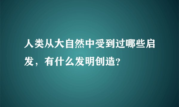 人类从大自然中受到过哪些启发，有什么发明创造？
