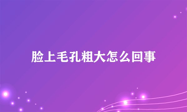 脸上毛孔粗大怎么回事