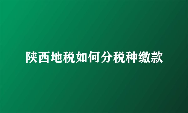 陕西地税如何分税种缴款