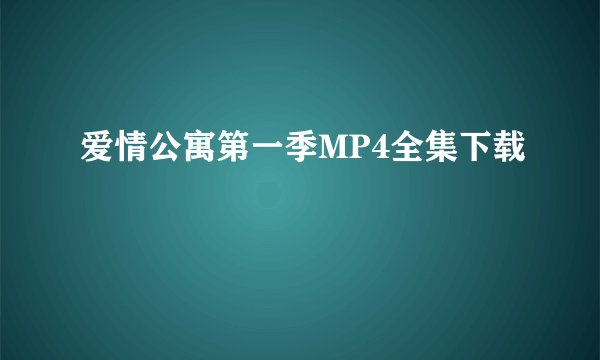 爱情公寓第一季MP4全集下载