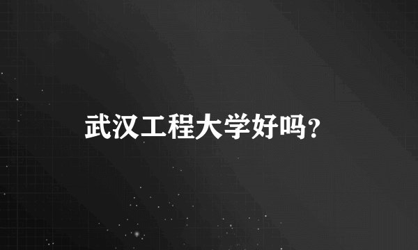 武汉工程大学好吗？