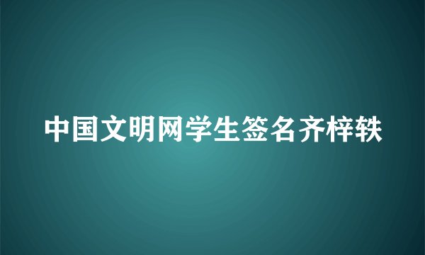 中国文明网学生签名齐梓轶