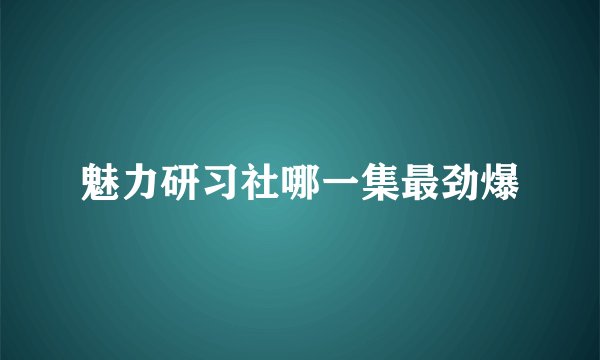 魅力研习社哪一集最劲爆