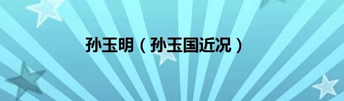 孙玉明(孙玉国近况)