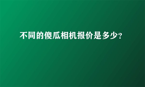 不同的傻瓜相机报价是多少？