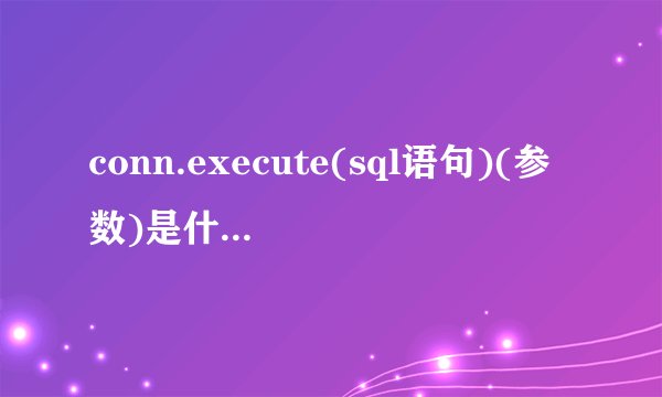 conn.execute(sql语句)(参数)是什么意思？