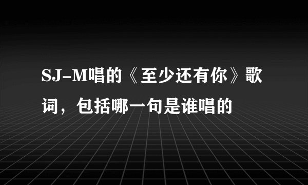 SJ-M唱的《至少还有你》歌词，包括哪一句是谁唱的