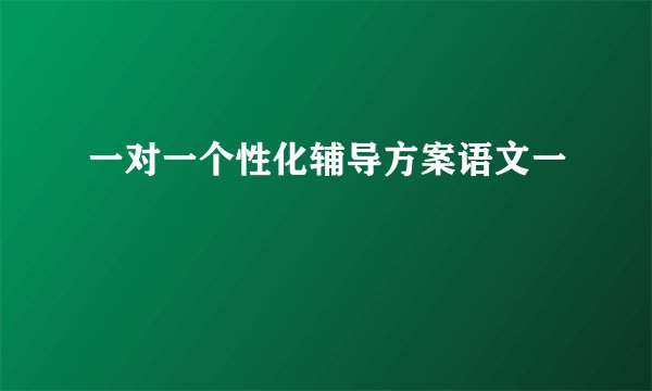 一对一个性化辅导方案语文一