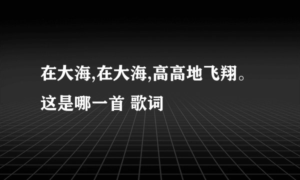 在大海,在大海,高高地飞翔。这是哪一首 歌词