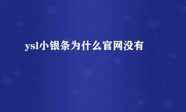 ysl小银条为什么官网没有