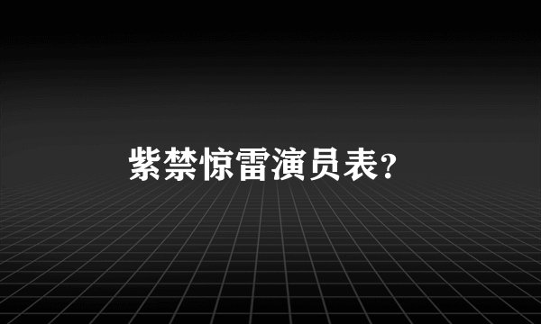 紫禁惊雷演员表？