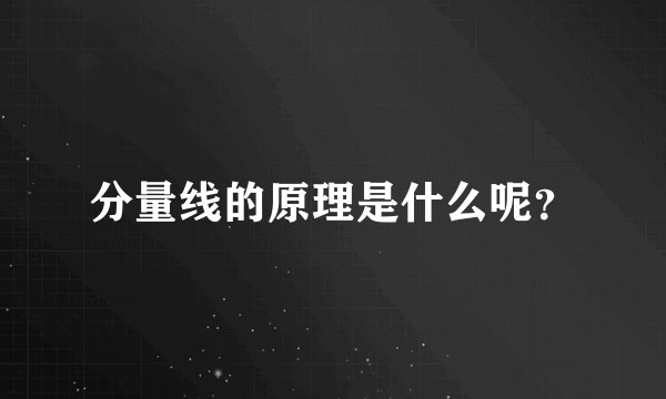 分量线的原理是什么呢？
