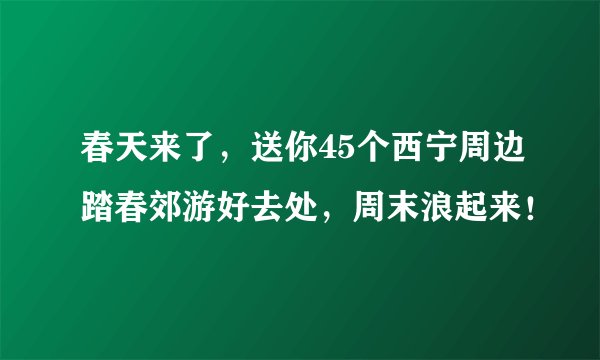 春天来了,送你45个西宁周边踏春郊游好去处,周末浪起来!