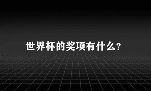 世界杯的奖项有什么？