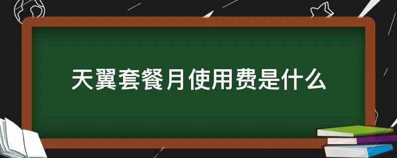 天翼套餐月使用费是什么