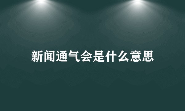 新闻通气会是什么意思