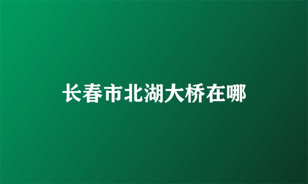 长春市北湖大桥在哪