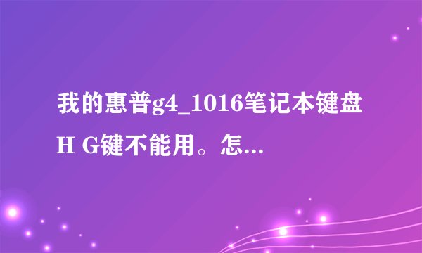 我的惠普g4_1016笔记本键盘H G键不能用。怎么处理呢?