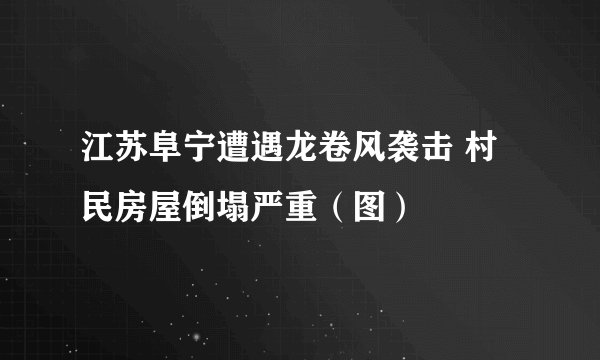 江苏阜宁遭遇龙卷风袭击 村民房屋倒塌严重（图）