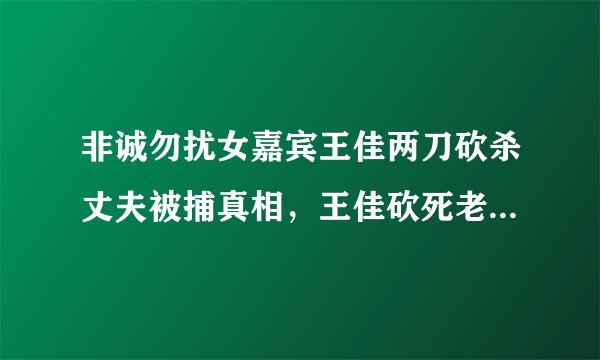 非诚勿扰女嘉宾王佳两刀砍杀丈夫被捕真相,王佳砍死老公是谁?