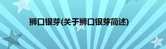 狮口银芽(关于狮口银芽简述)