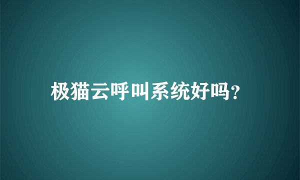 极猫云呼叫系统好吗？