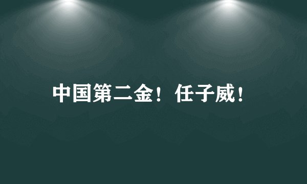 中国第二金!任子威!