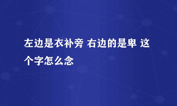左边是衣补旁 右边的是卑 这个字怎么念