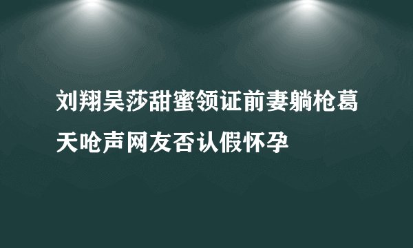 刘翔吴莎甜蜜领证前妻躺枪葛天呛声网友否认假怀孕