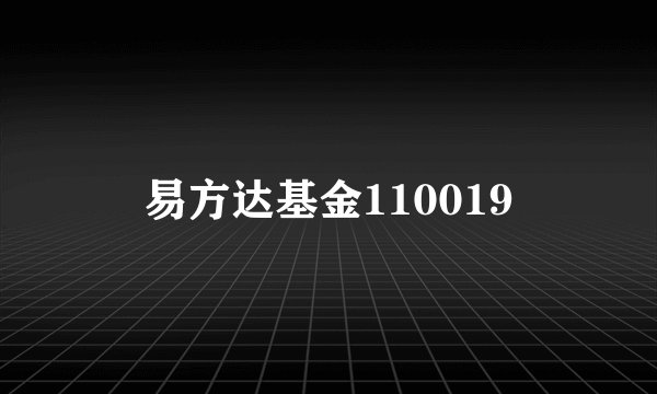 易方达基金110019
