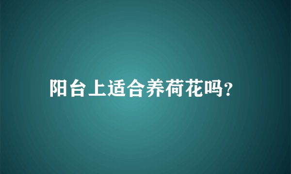 阳台上适合养荷花吗？