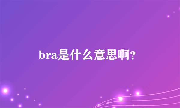bra是什么意思啊？