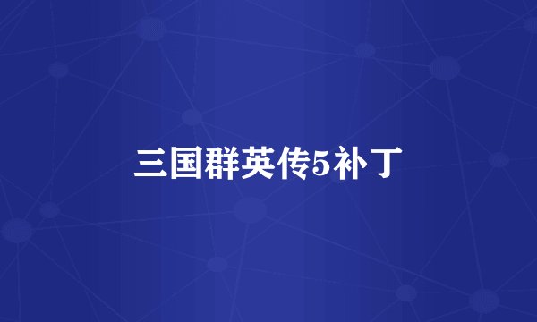 三国群英传5补丁