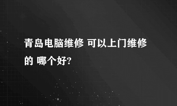 青岛电脑维修 可以上门维修的 哪个好?