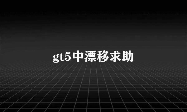 gt5中漂移求助