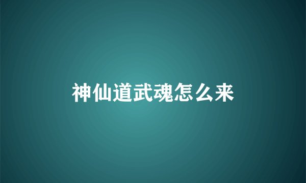 神仙道武魂怎么来