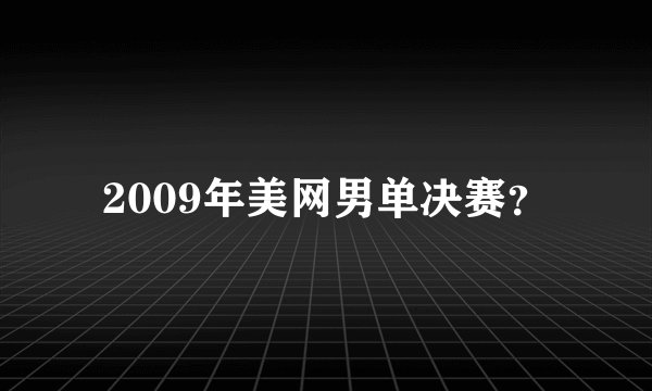 2009年美网男单决赛？