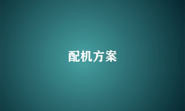 配机方案