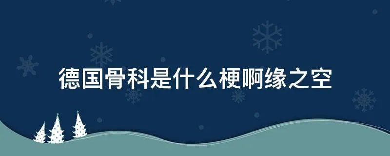 德国骨科是什么梗啊缘之空