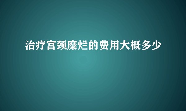 治疗宫颈糜烂的费用大概多少