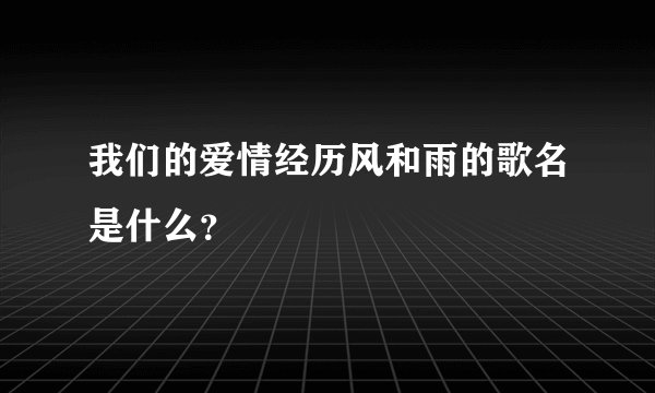 我们的爱情经历风和雨的歌名是什么？