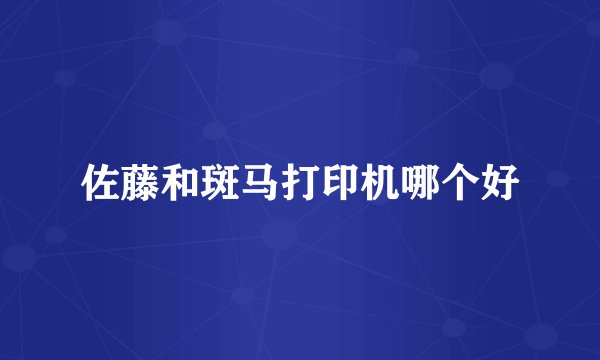 佐藤和斑马打印机哪个好