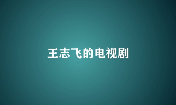 王志飞的电视剧