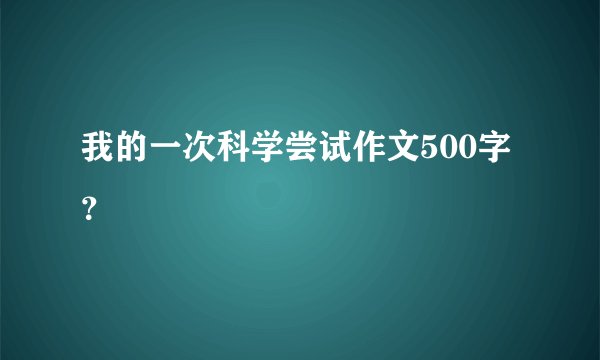 我的一次科学尝试作文500字？