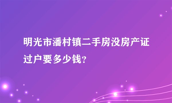 明光市潘村镇二手房没房产证过户要多少钱?
