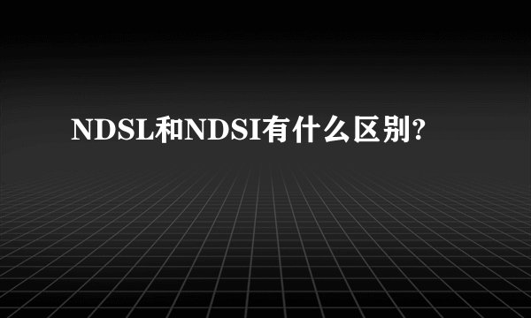 NDSL和NDSI有什么区别?