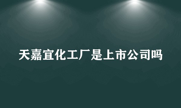 天嘉宜化工厂是上市公司吗